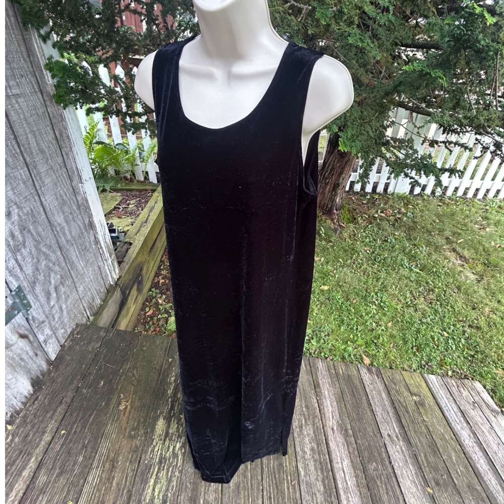 Apostrophe Maxi Dress Velvet Shift Side Slit 90s Grunge Whimsigoth